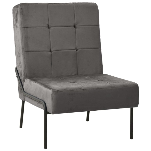 Poltrona Relax 65x79x87 cm Grigio Scuro in Velluto