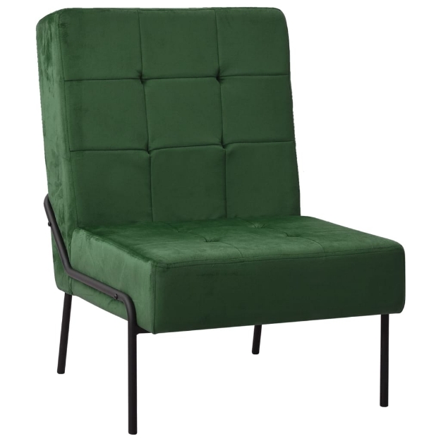 Poltrona Relax 65x79x87 cm Verde Scuro in Velluto