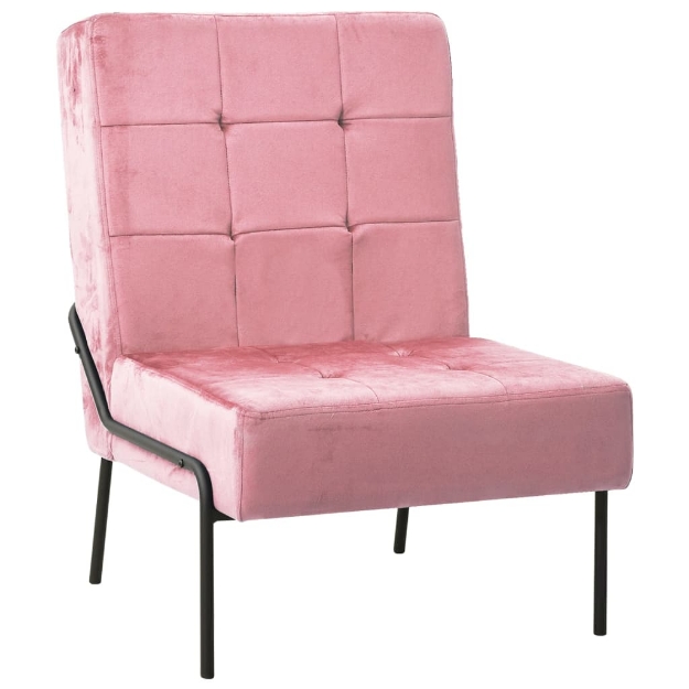 Poltrona Relax 65x79x87 cm Rosa in Velluto