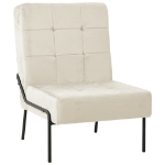 Poltrona Relax 65x79x87 cm Bianco Crema in Velluto