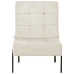 Poltrona Relax 65x79x87 cm Bianco Crema in Velluto