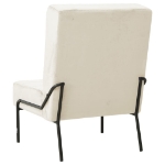 Poltrona Relax 65x79x87 cm Bianco Crema in Velluto