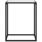 Tavolo Consolle Bianco 60x35x75 cm in Vetro Temperato