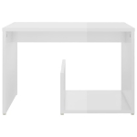 Tavolino Bianco Lucido 59x36x38 cm in Truciolato