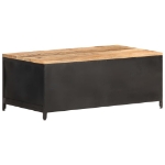 Tavolino da Caffè 90x50x37 cm in Legno Massello di Mango Grezzo