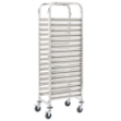 Carrello da Cucina per 16 Vassoi 38x55x163 cm in Acciaio Inox