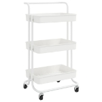 Carrello da Cucina 3 Ripiani Bianco 42x25x83,5 cm Ferro e ABS