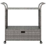 Carrello da Bar con Cassetto Grigio 100x45x97 cm in Polyrattan