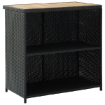 Set da Bar 3 pz in Polyrattan Nero