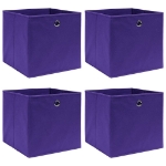 Contenitori 4 pz in Tessuto non Tessuto 28x28x28 cm Viola
