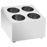 Portaposate con 4 Inserti Quadrato in Acciaio Inox