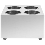 Portaposate con 4 Inserti Quadrato in Acciaio Inox