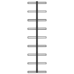 Portavini da Parete per 9 Bottiglie Nero in Ferro
