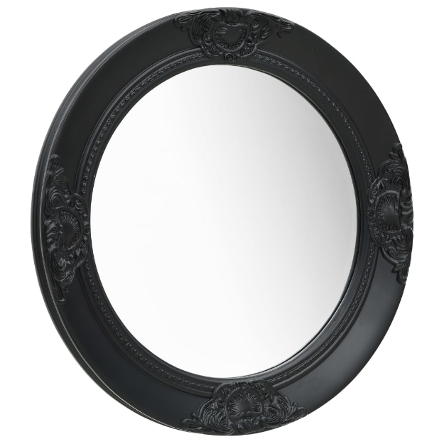 Specchio da Parete Stile Barocco 50 cm Nero