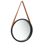 Specchio da Parete con Cinghia 50 cm Nero