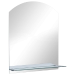 Specchio da Parete con Mensola 30x50 cm in Vetro Temperato