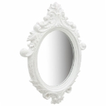 Specchio da Parete Stile Castello 56x76 cm Bianco