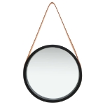 Specchio da Parete con Cinghia 40 cm Nero