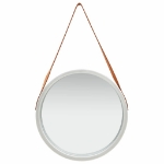 Specchio da Parete con Cinghia 50 cm Argento