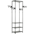 Porta Abiti Acciaio Tessuto non Intrecciato 55x28,5x175 cm Nero