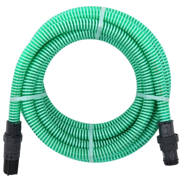 Tubo di Aspirazione con Connettori in PVC 10 m 22 mm Verde