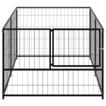 Gabbia per Cani Nera 200x100x70 cm in Acciaio