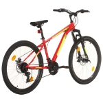 Mountain Bike 21 Speed 27,5" Ruote 38 cm Rosso