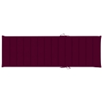 Lettino Prendisole Doppio e Cuscini Rosso Vino Pino Impregnato