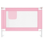 Sponda Letto di Sicurezza per Bambini Rosa 90x25 cm in Tessuto