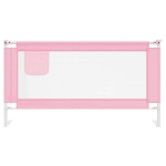 Sponda Letto di Sicurezza per Bambini Rosa 160x25 cm in Tessuto