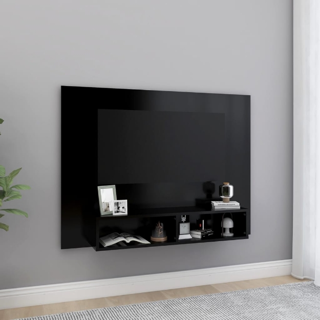 Mobile TV a Muro Bianco 120x23,5x90 cm in Truciolato