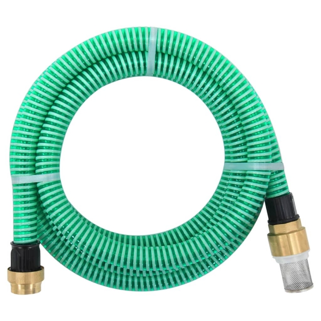 Tubo di Aspirazione con Connettori in Ottone 20 m 25 mm Verde