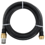 Tubo di Aspirazione con Connettori in Ottone 4 m 25 mm Nero