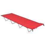 Lettini Campeggio 2pz 180x60x19cm Tessuto Oxford Acciaio Rosso