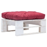 Divano da Giardino a Pallet con Cuscino Rosso Legno Bianco