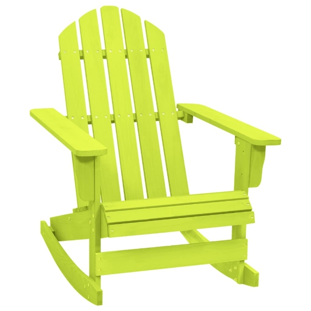 Sedia a Dondolo da Giardino Adirondack Massello di Abete Verde