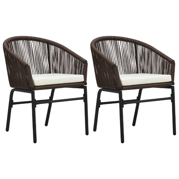 Sedie da Giardino 2 pz in Rattan PVC Marrone