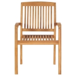 Sedie da Giardino 2pz con Cuscini Bianco Crema in Teak Massello