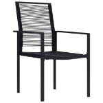 Sedie da Giardino 2 pz in Rattan PVC Nero