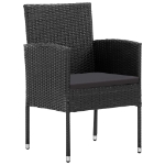 Sedie da Giardino 4 pz in Polyrattan Nero