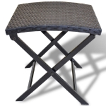 Sgabello Pieghevole in Polyrattan Nero