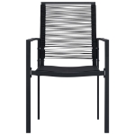 Sedie da Giardino 4 pz in Rattan Nero