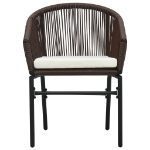 Sedie da Giardino 2 pz in Rattan PVC Marrone