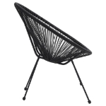 Sedia da Giardino Rotonda 2 pz in Rattan Nero