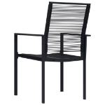 Sedie da Giardino 2 pz in Rattan PVC Nero