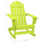 Sedia a Dondolo da Giardino Adirondack Massello di Abete Verde