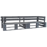 Set Divani Giardino Pallet 2pz con Cuscini Rossi Legno di Pino