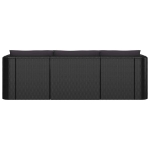 Set Divani da Giardino 3 pz con Cuscini in Polyrattan Nero