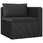 Set Divani da Giardino 2 pz con Cuscini in Polyrattan Nero