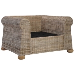 Set di Divani 3 pz con Cuscini in Rattan Naturale